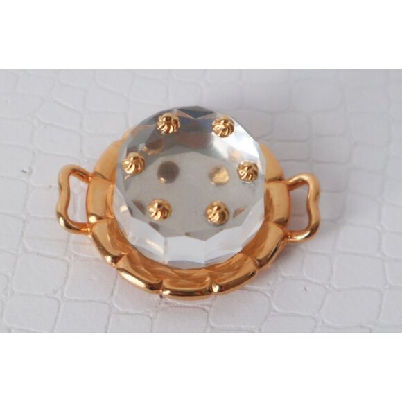 Vintage Swarovski Crystal Birthday Cake Miniature Birthday Cake Tray Dollhouse - Picture 2 of 5